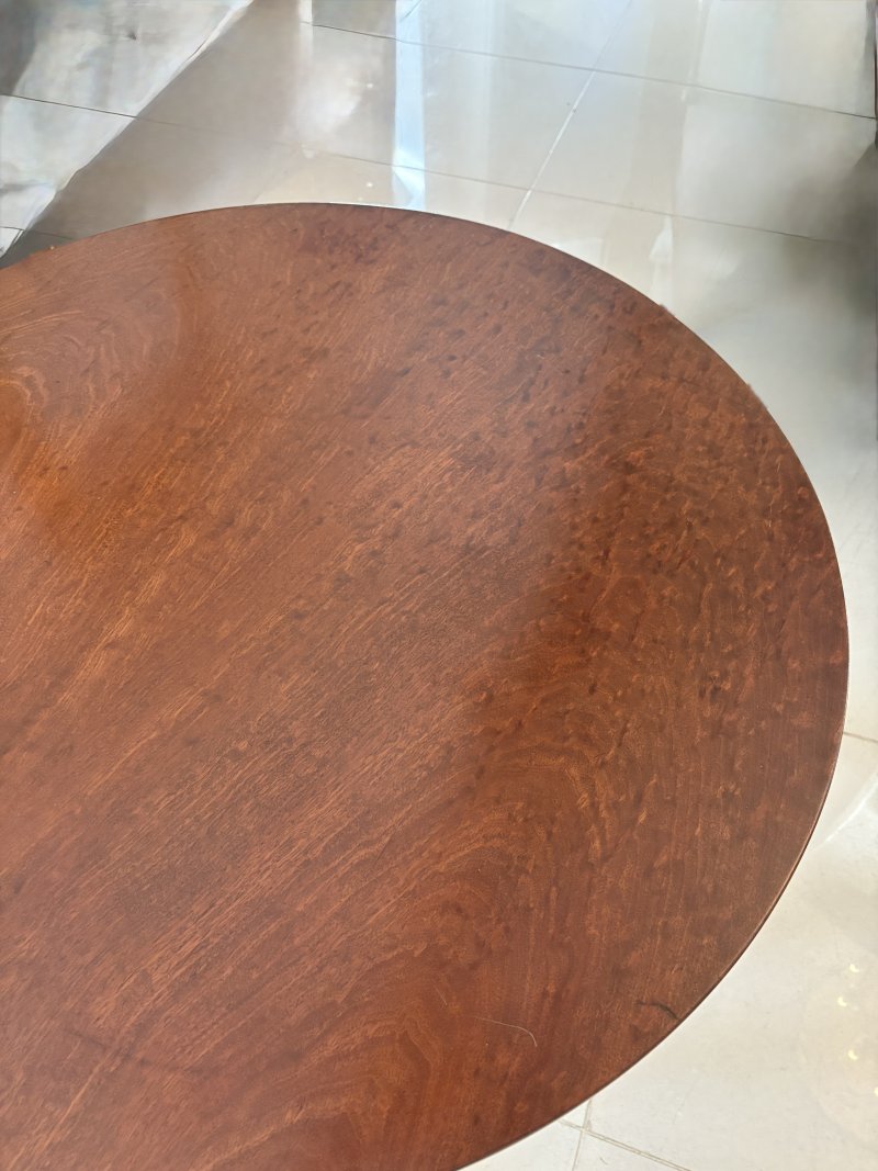 Antique George III Quality Plum Pudding Mahogany Circular Lamp Table - Image 6